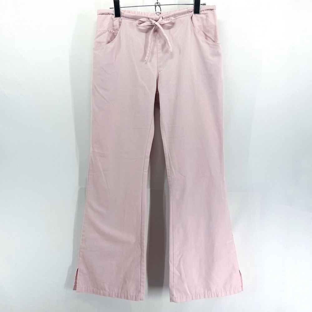 Vintage Y2K Dickies Girl Pink Flare Low Rise Workwear Pull On Pants XS Petite